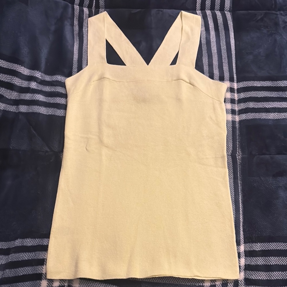 Loft Women Yellow cross straps Top